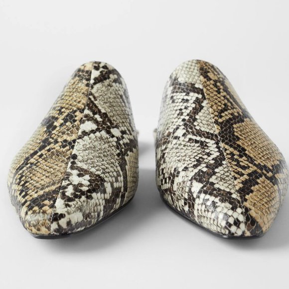 NWT Zara Multicolor Animal Print Flat Mule - Picture 3 of 6